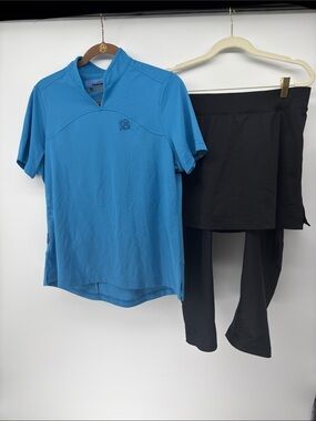 Novara Cycling Biking Active Set Top with Black Skirted Padded Leggings XL & L